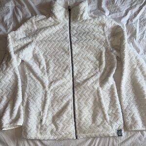 NWT Free Country Cream color braided pile fleece full zip jacket. Small.
